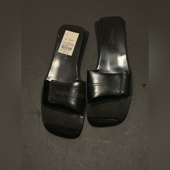 Cole Haan women’s black leather slip on slide size 8N - Picture 1 of 4